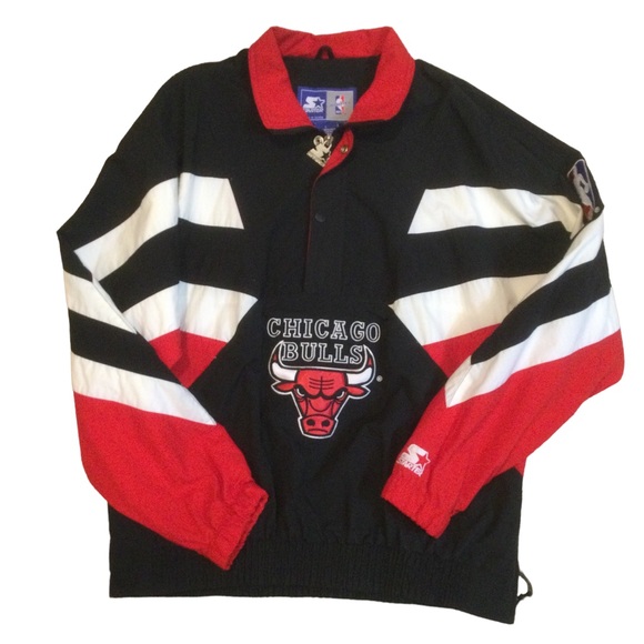 STARTER Jackets & Coats Vintage Chicago Bulls Windbreaker Pullover